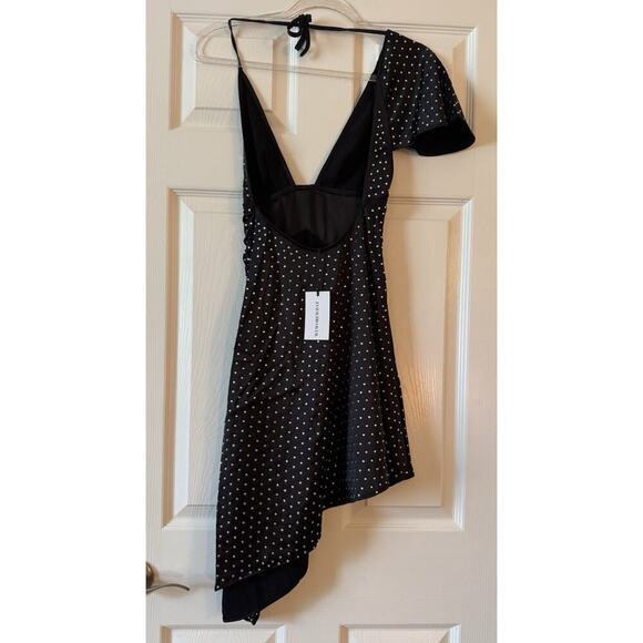 WeWoreWhat Crystal Asymmetrical Dress In Black Women’s Size 00 NWT - Picture 5 of 8